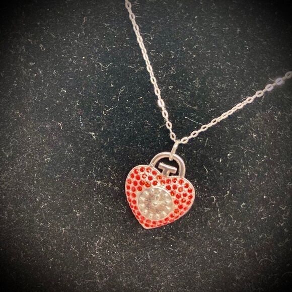 925 Wizard of Oz Heart Clockface Necklace - Picture 2 of 9